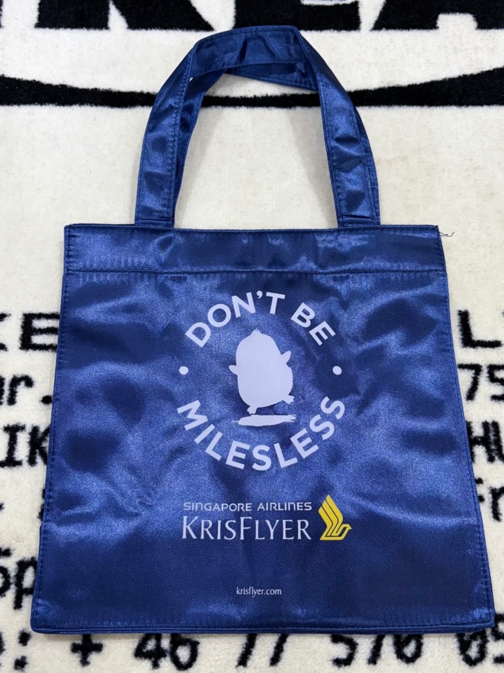 Singapore Airlines Exclusive Merch Glossy Blue Shopping Tote Bag.